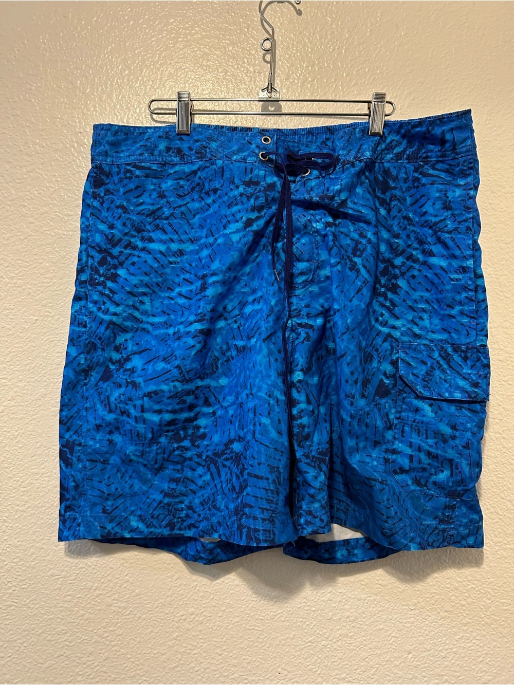 Club Room Blue Abstract Print Swim Board Shorts